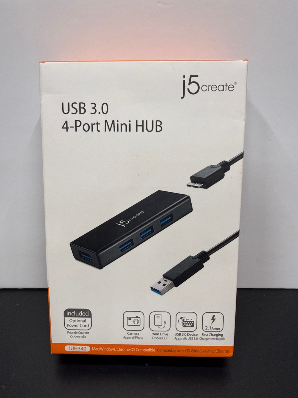 USB 3.0 4-Port Mini Hub — Black